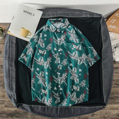 Camisa Suelta Estampada de Manga Corta para Hombre - Image 38
