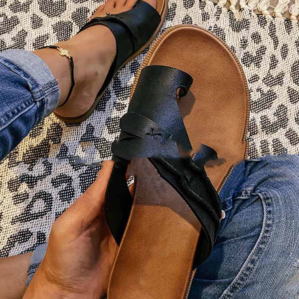 Sandalias Planas Retro Estilo Europeo para Verano
