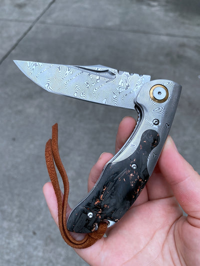 Cuchillo Plegable de Supervivencia Camping - Acero Damasco Alta Dureza - Image 13