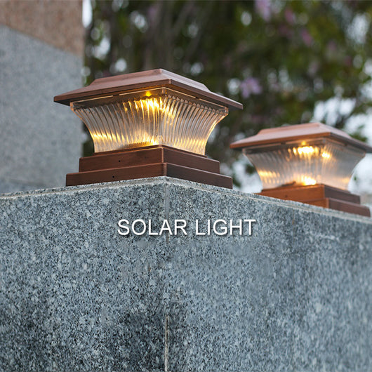 Lámpara Solar para Poste con Linterna Frontal