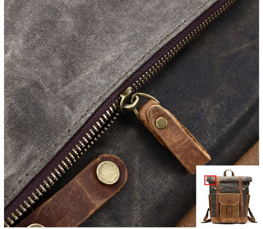 Bolsa Vintage de Cuero y Lona para Laptop - Estilo Profesional - Image 10
