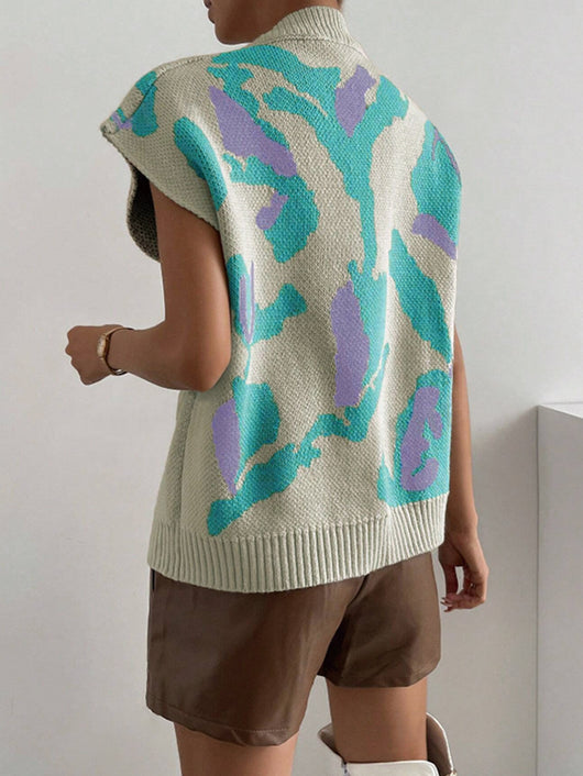 Chaleco Tejido Cuello V con Jacquard de Hilo - Image 12