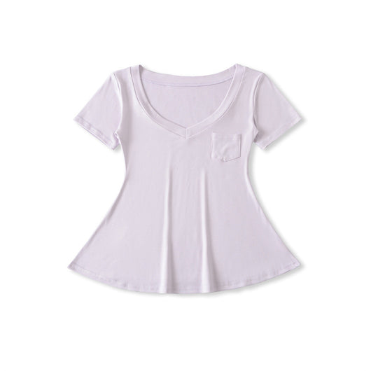 Blusa de Verano Ajustada al Talle con Escote en V y Manga Corta - Image 19