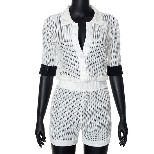 Traje para Mujer con Solapa y Contraste de Botones - Image 15