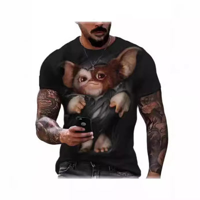Playera Gato 3D Estampado Animal Print Manga Corta Hombre - Image 6