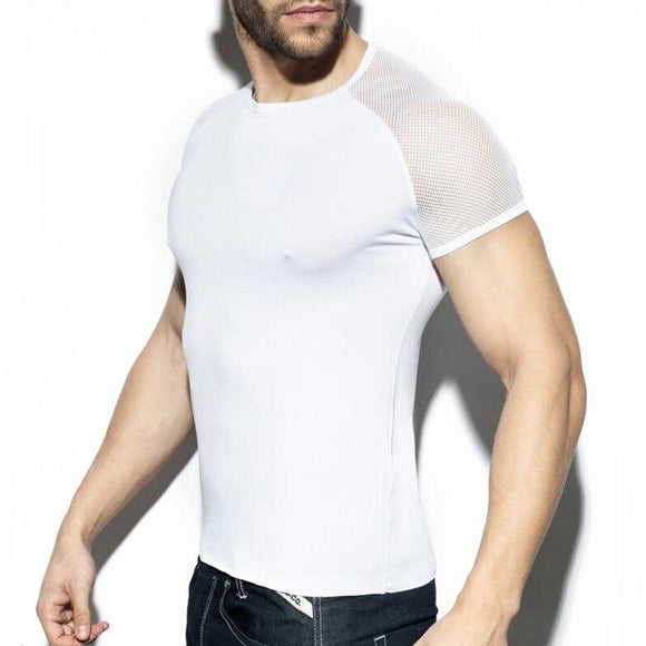 Playera Slim Fit Transpirable con Malla en Hombros