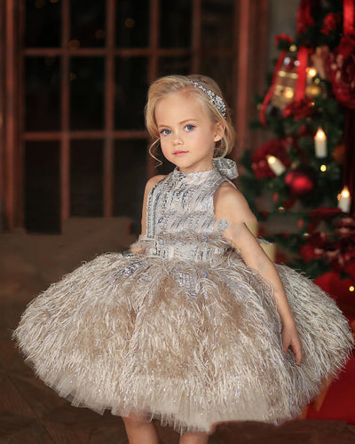 Vestido de Fiesta Floral para Niña de Un Año - Diseño Piano - Image 2