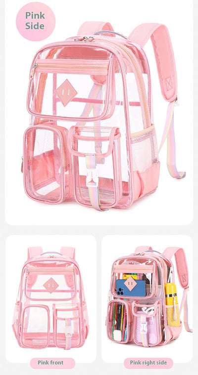 Mochila Escolar Transparente Impermeable para Primaria y Secundaria - Image 16