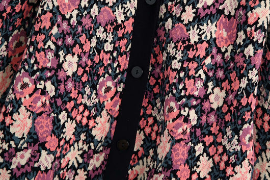 Cardigan de Punto Jacquard Floral con Personalidad para Mujer - Image 6