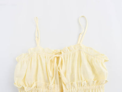 Blusa Ajustada Estilo Europeo Amarilla sin Mangas - Image 21