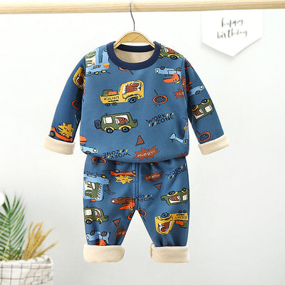 Conjunto de Ropa Térmica Infantil Algodón con Forro Polar Engrosado - Image 8