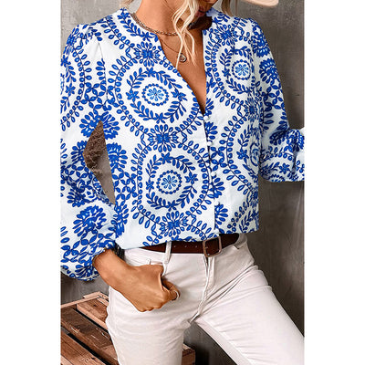 Camisa Estampada Ajustada de Manga Larga para Mujer - Diseño Europeo Versátil - Image 2