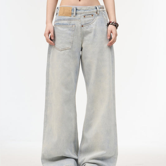 Jeans Retro Holgados Lavados en Tonos Claros para Mujer