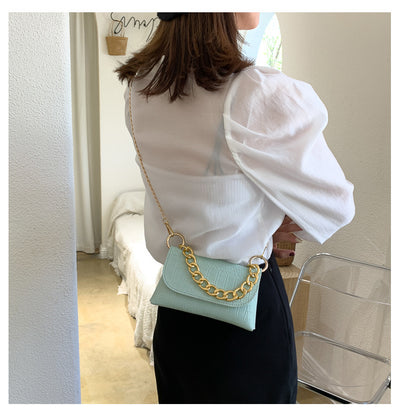 Bolso Mensajero Retro Estampado en Piedra con Cadena para Mujer - Image 17
