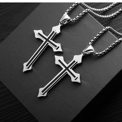 Collar Colgante Cruz de Acero Inoxidable para Hombre - Image 6