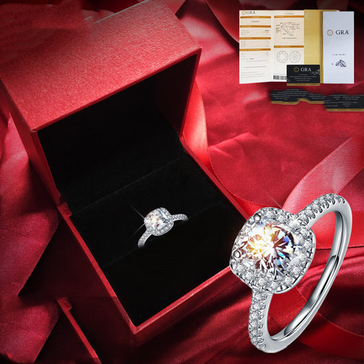 Anillo de Diamante de Quilate en Oro Blanco para Parejas en Plata Esterlina - Image 4