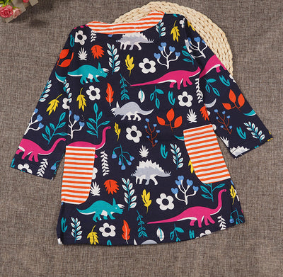 Vestido Infantil Estampado Manga Larga para Otoño e Invierno - Image 5