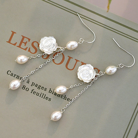Aretes de Perla de Agua Dulce Camelia Elegantes - Image 9