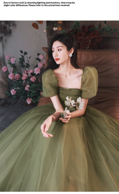 Vestido de Noche Mori Style Verde Esmeralda Ajustado Elegante - Image 14
