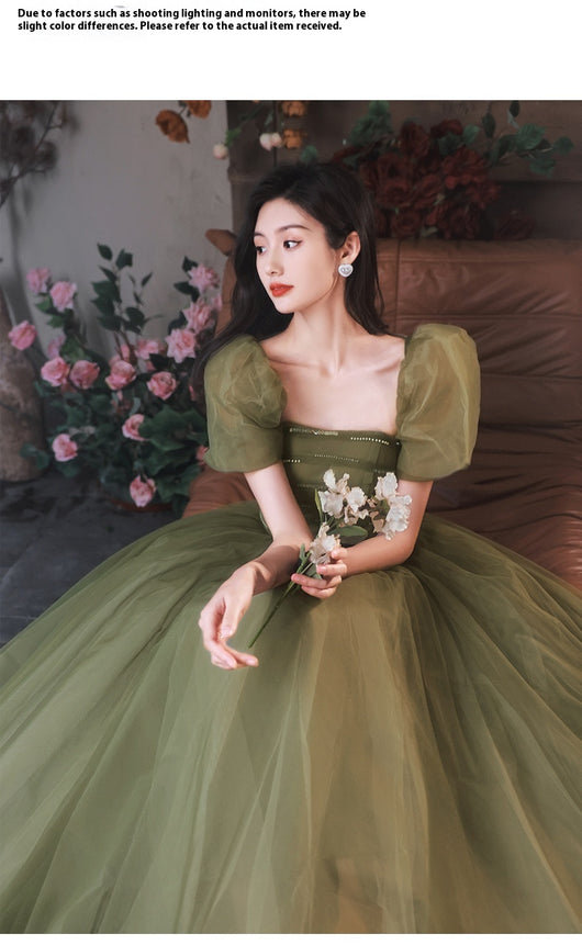 Vestido de Noche Mori Style Verde Esmeralda Ajustado Elegante - Image 14