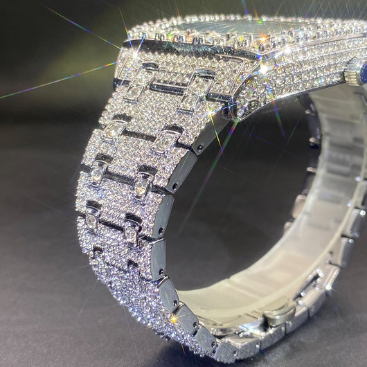Reloj Hip Hop para Hombre con Cristales Brillantes y Movimiento de Cuarzo - Image 3