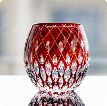 Vaso de Whiskey Edo Kiriko Pino y Grúa - Artesanía Japonesa - Image 22