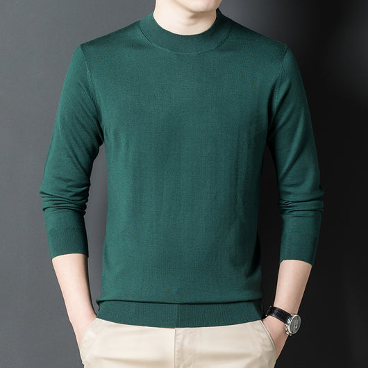 Suéter Tejido de Cuello Redondo para Hombre - Colores Sólidos - Image 11