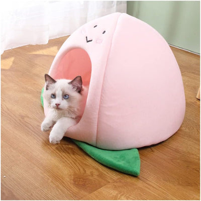Cama Nido para Gatos Forma Durazno Manzana - Sofá Acogedor Removible para Mascotas - Image 2