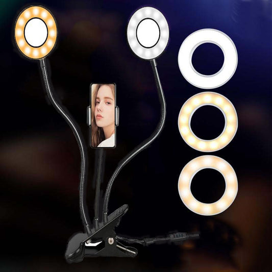 Lámpara de Belleza Selfie Dual USB con Clip Portátil