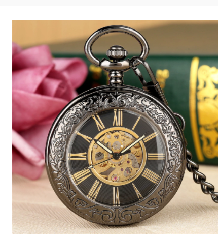 Reloj de Bolsillo Mecánico Automático con Lupa Grabada y Tapa Transparente - Image 2