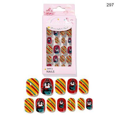 Uñas Postizas Navideñas para Niñas - Set 24 Piezas Listas para Usar - Image 47