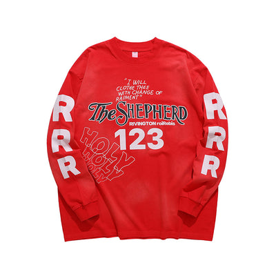 Camiseta Manga Larga Estampada Suelta para Hombre - Image 7