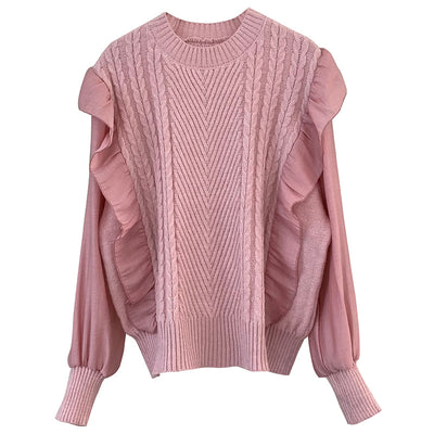 Blusa Chifón con Mangas de Encaje - Diseño Dos Piezas - Image 10