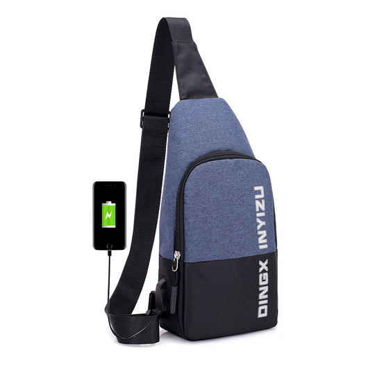 Bolsa Deportiva Impermeable para Hombre con Costuras Contrastadas - Azul Profundo - Image 3