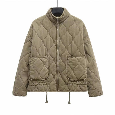 Abrigo de Algodón Liso para Otoño-Invierno con Cordones Ajustables