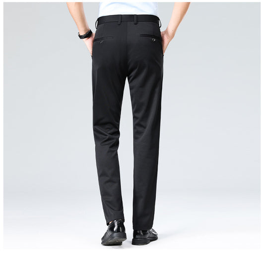 Pantalones Casuales Ejecutivos Slim Fit Ice Silk Antirruga para Hombre - Image 10