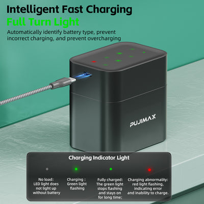 Cargador Inteligente de 8 Baterías AA con Puerto USB-C y Batería de Litio 3400mAh - Image 3