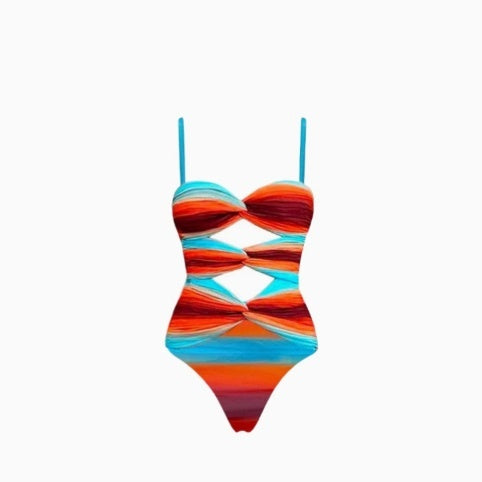 Traje de Baño Enterizo Reductor con Contraste de Colores - Image 10