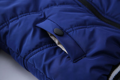 Boys' black, red, and white hooded padded jacket with chevron pattern, full zipper, and "BTR BOYS" logo. - Image 12