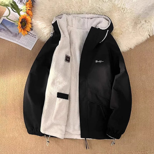 Abrigo Reversible de Algodón para Hombre - Corte Holgado Invierno