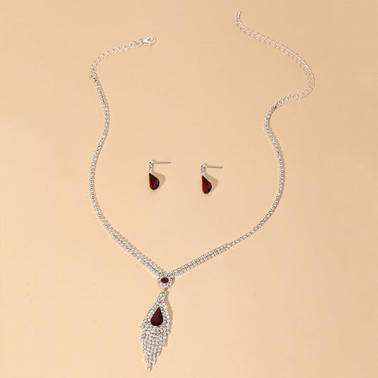 Conjunto de Collar y Aretes de Diamantes Completos Temperament - Image 4