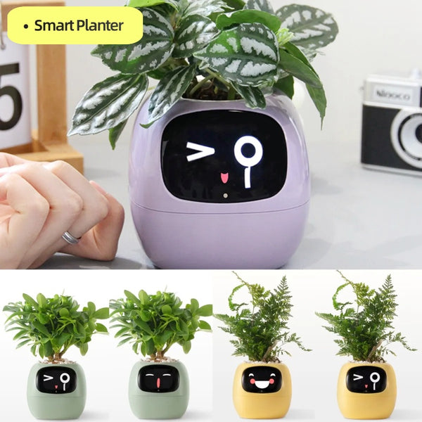 Maceta Inteligente con IA: 49 Expresiones y 7 Sensores para Plantas Felices
