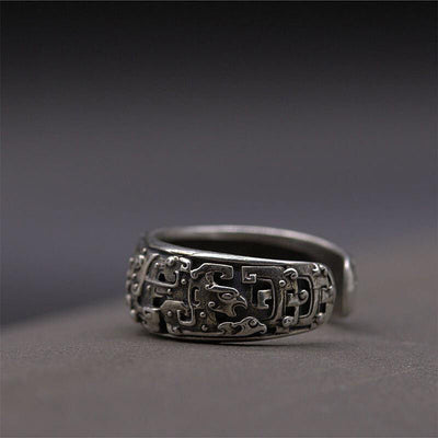 Anillo Ajustable Vintage de Apertura - Diseño Retro Dominante - Image 9