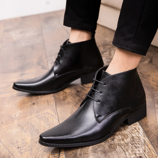 Zapatos de Cuero Británicos Punta Aguda para Hombre - Image 9