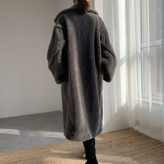 Abrigo Teddy Fleece Cocoon Largo para Mujer - Invierno - Image 2