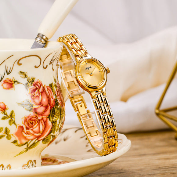 Reloj Vintage Ovalado Mini para Mujer - Resistente al Agua con Cuarzo