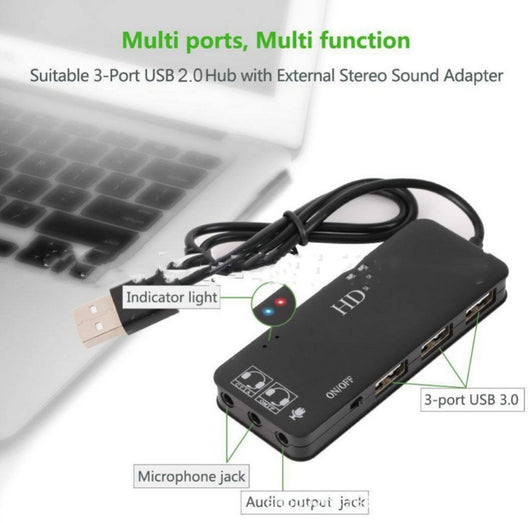 Hub Docking 2.0 Multiusos con Conversor de Audio 7.1 - Sin Drivers