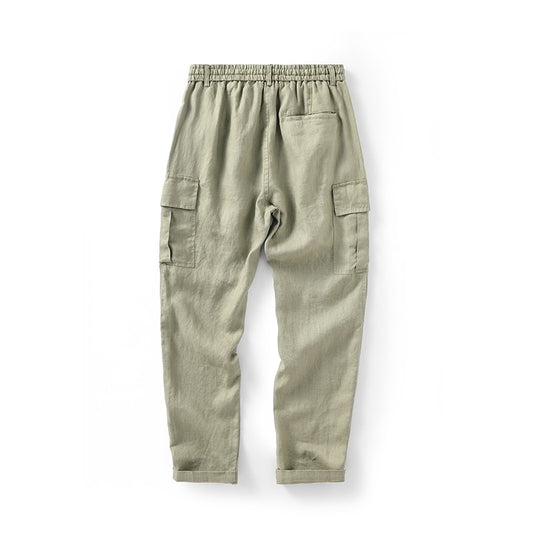 Pantalones de Lino Casuales Cintura Media Transpirables para Jóvenes - Image 2