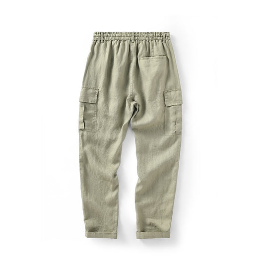 Pantalones de Lino Casuales Cintura Media Transpirables para Jóvenes - Image 2