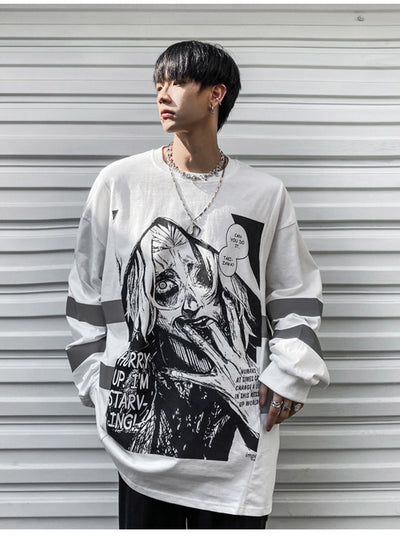 Playera Gótica de Manga Larga Estampada para Hombre - Image 5